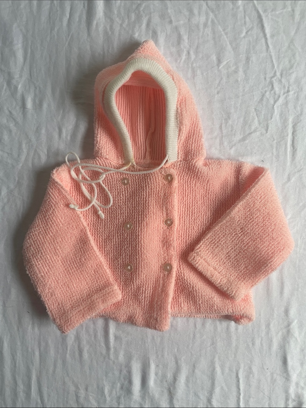 VINTAGE 70s Jacket Sweater Hoodie Sweatshirt Button Pink Terry Bryson Kids